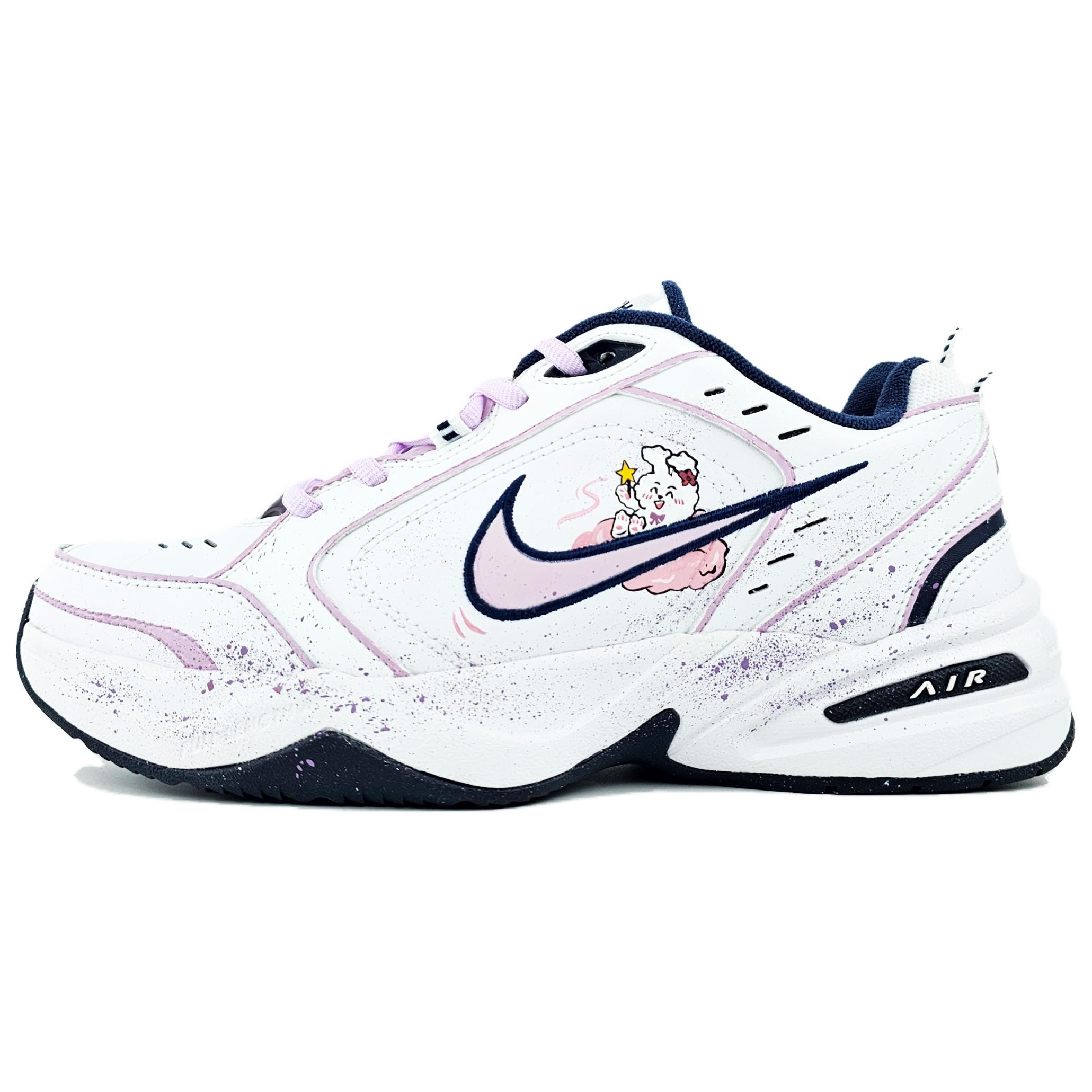 

Nike Эйр Монарк 4 противоскользящие износостойкие низкие массивные кроссовки унисекс бело-розовые, цвет White Pink