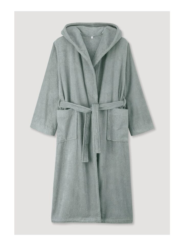 

Халат Hessnatur Langer Relaxed aus reiner Bio Baumwolle, цвет salbei