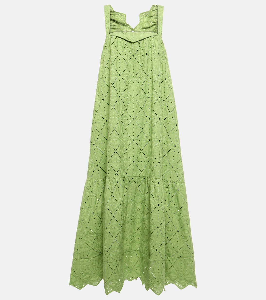 

Платье макси из смесового хлопка с вышивкой Dorothee Schumacher, Soft Green