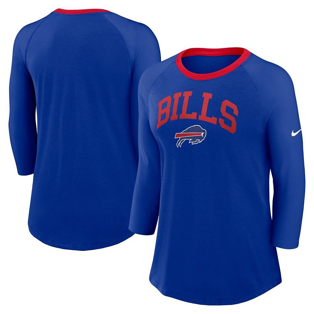 

Женская футболка Nike Royal Buffalo Bills реглан с рукавом 3/4, цвет Bil Blue