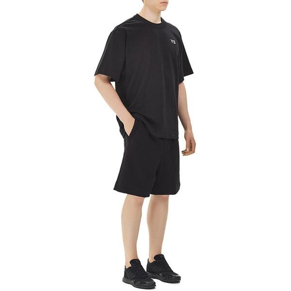 Футболка men's y-3 alphabet logo casual short sleeve black t-shirt Adidas, черный — фото 3