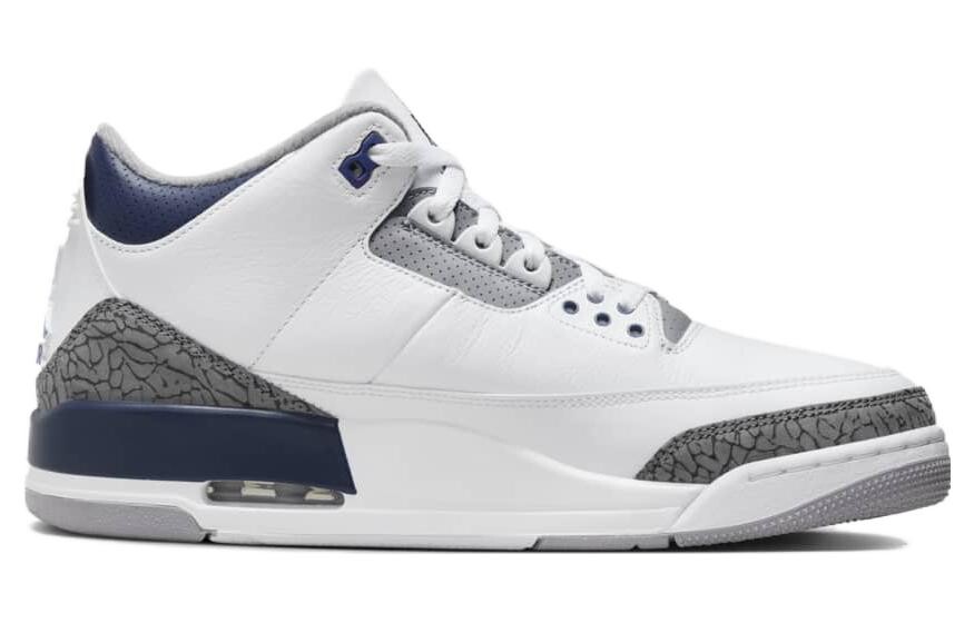 Кроссовки Jordan Air Jordan 3 Vintage Basketball, белый/серый — фото 2