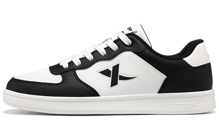 

Износостойкие и легкие низкие скейтерские кроссовки мужские Black White XTEP, Canvas White/Black