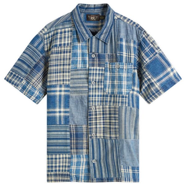 

Рубашка для отпуска в стиле пэчворк RRL Rrl By Ralph Lauren, индиго