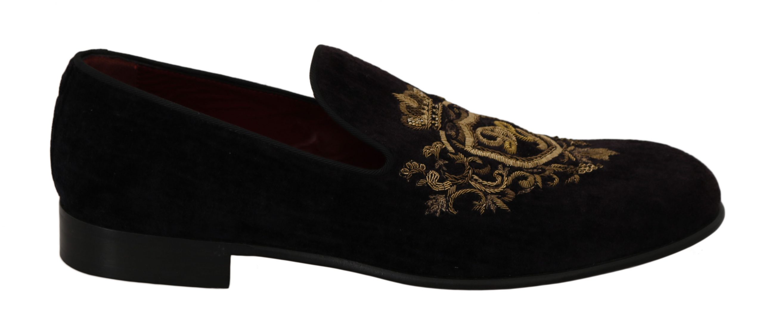 

Элегантные черные мокасины с вышивкой в ​​виде золотой короны Dolce & Gabbana, черный