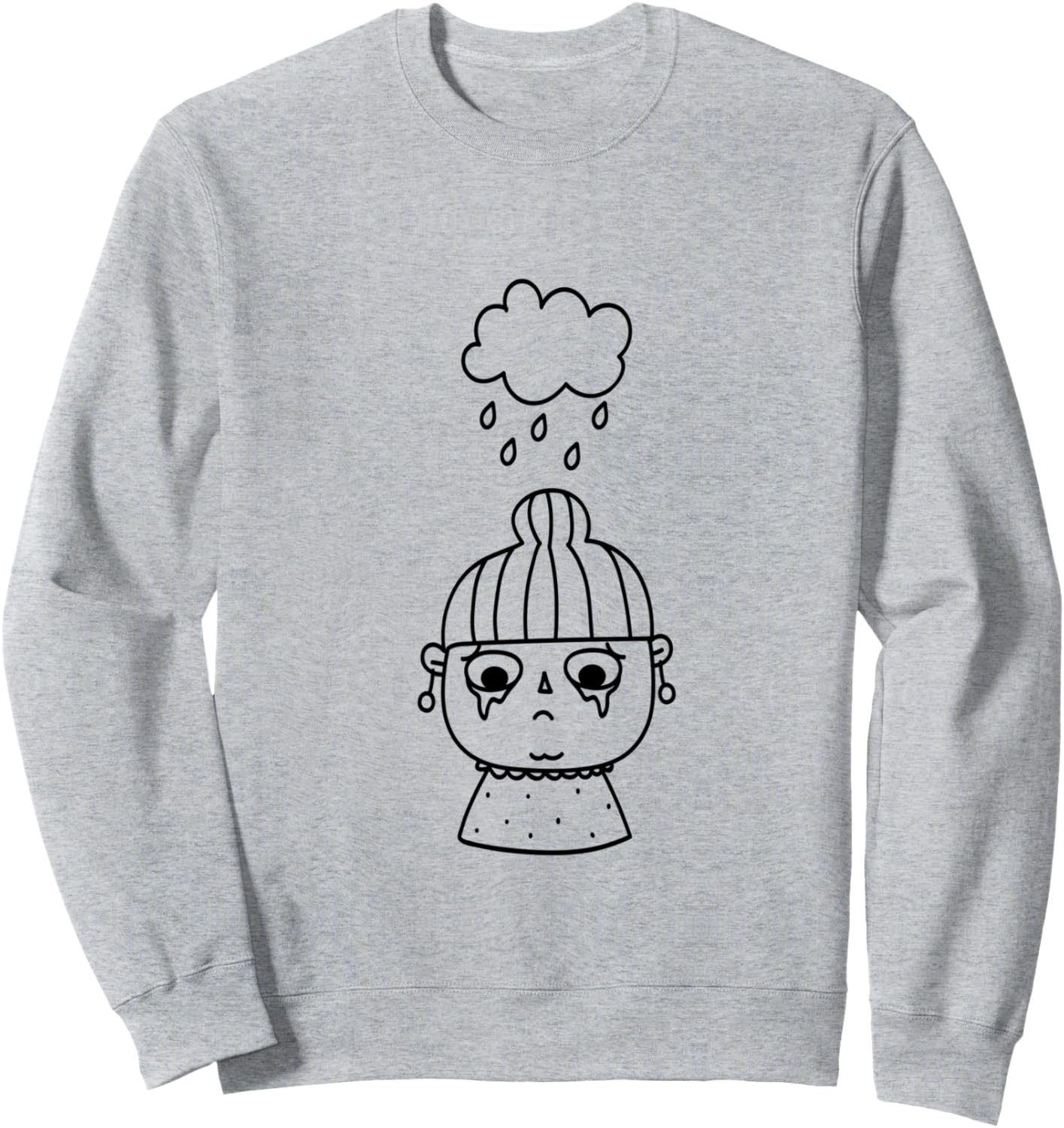 

Толстовка с мультяшной грустной девушкой Fashion Tees, серый