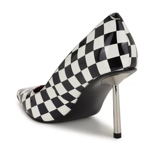 Женские лодочки Deonne с острым носом на шпильке Nine West, цвет black white — фото 3