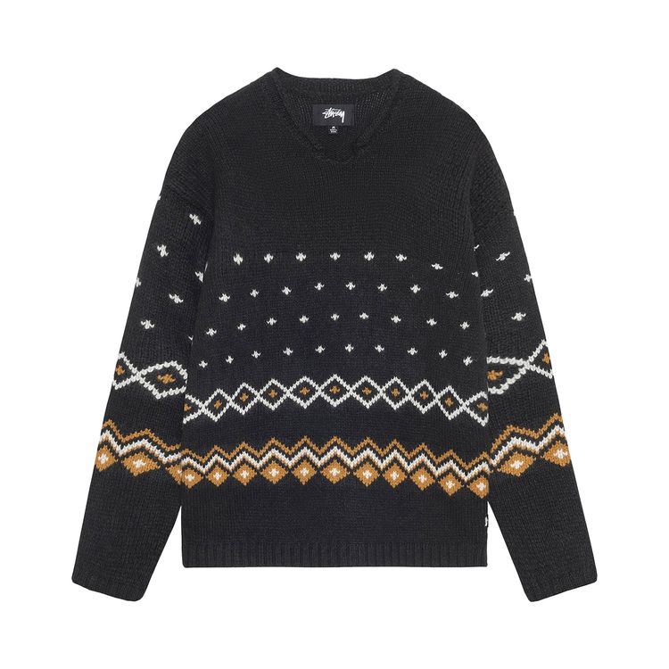 

Свитер Stussy Roll Neck Fairisle Sweater 'Charcoal', серый