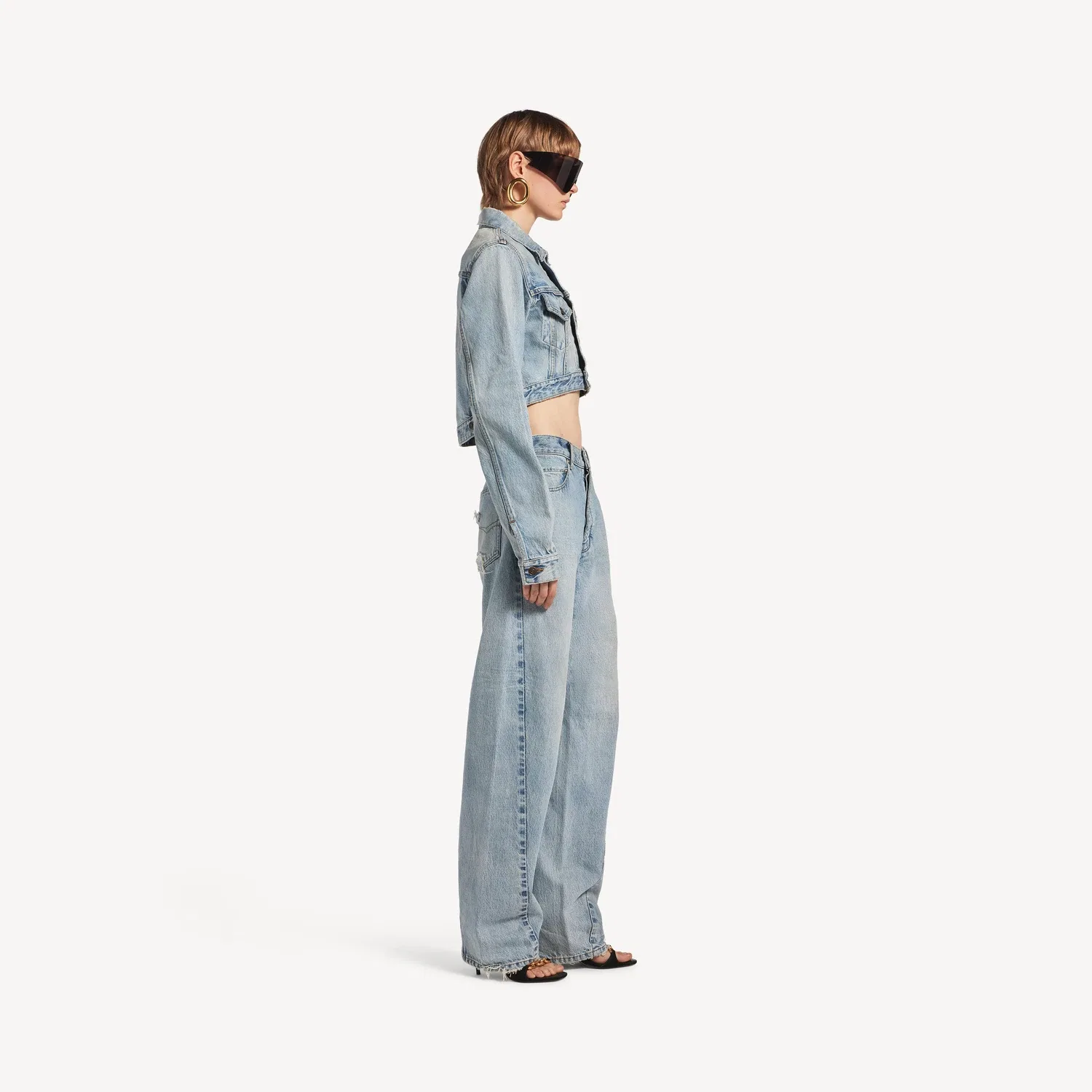 Женские джинсы Twisted Seam в выбеленном светло-синем цвете Balenciaga — фото 3