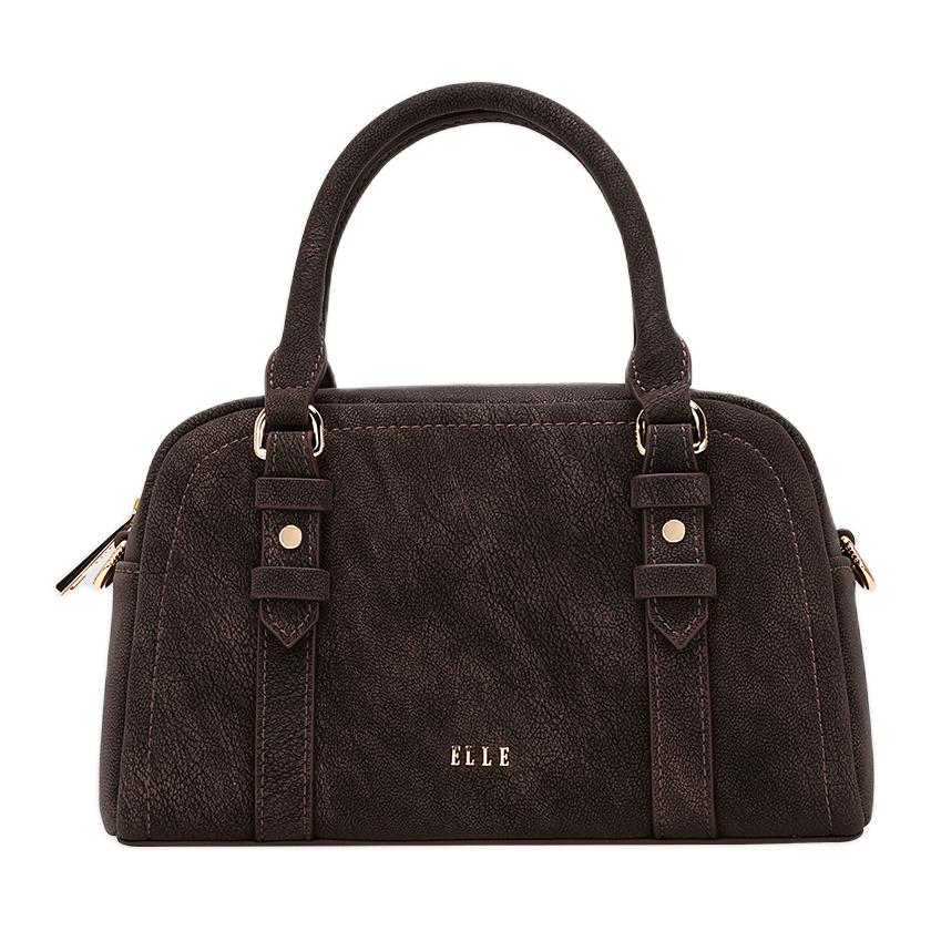 

ELLE Сумка среднего размера для женщин из ткани и искусственной кожи теплого цвета camel brown/ebony brown