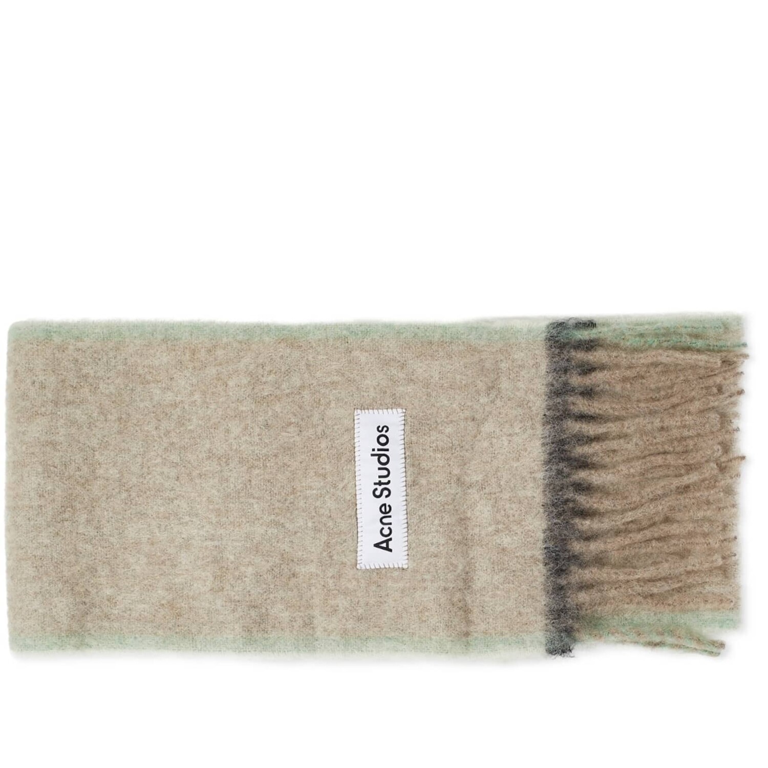 

Шарф Acne Studios Vally Solid Logo, бежевый и серый