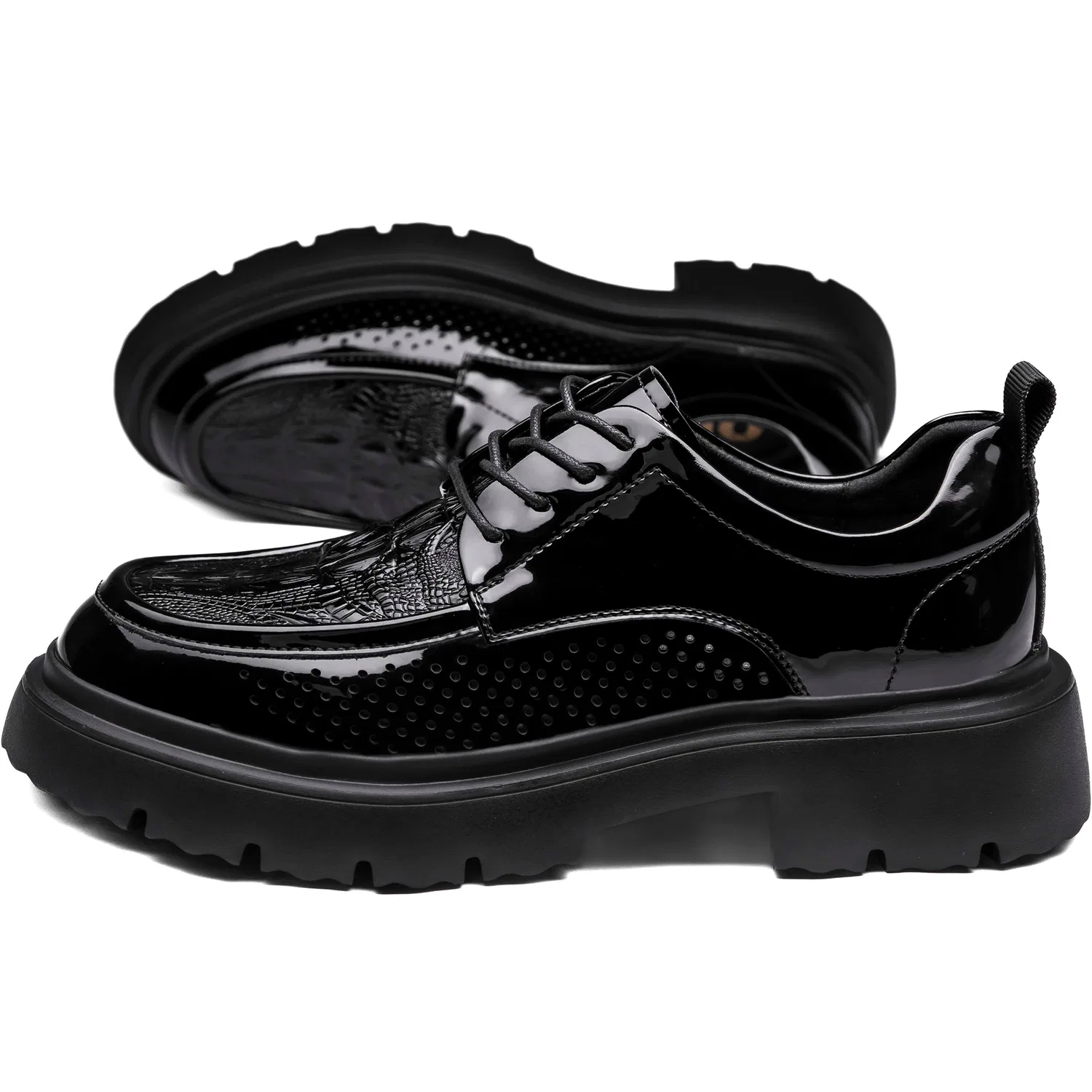 ORP Cow Split Leather Casual Shoes Men's Black — фото 4