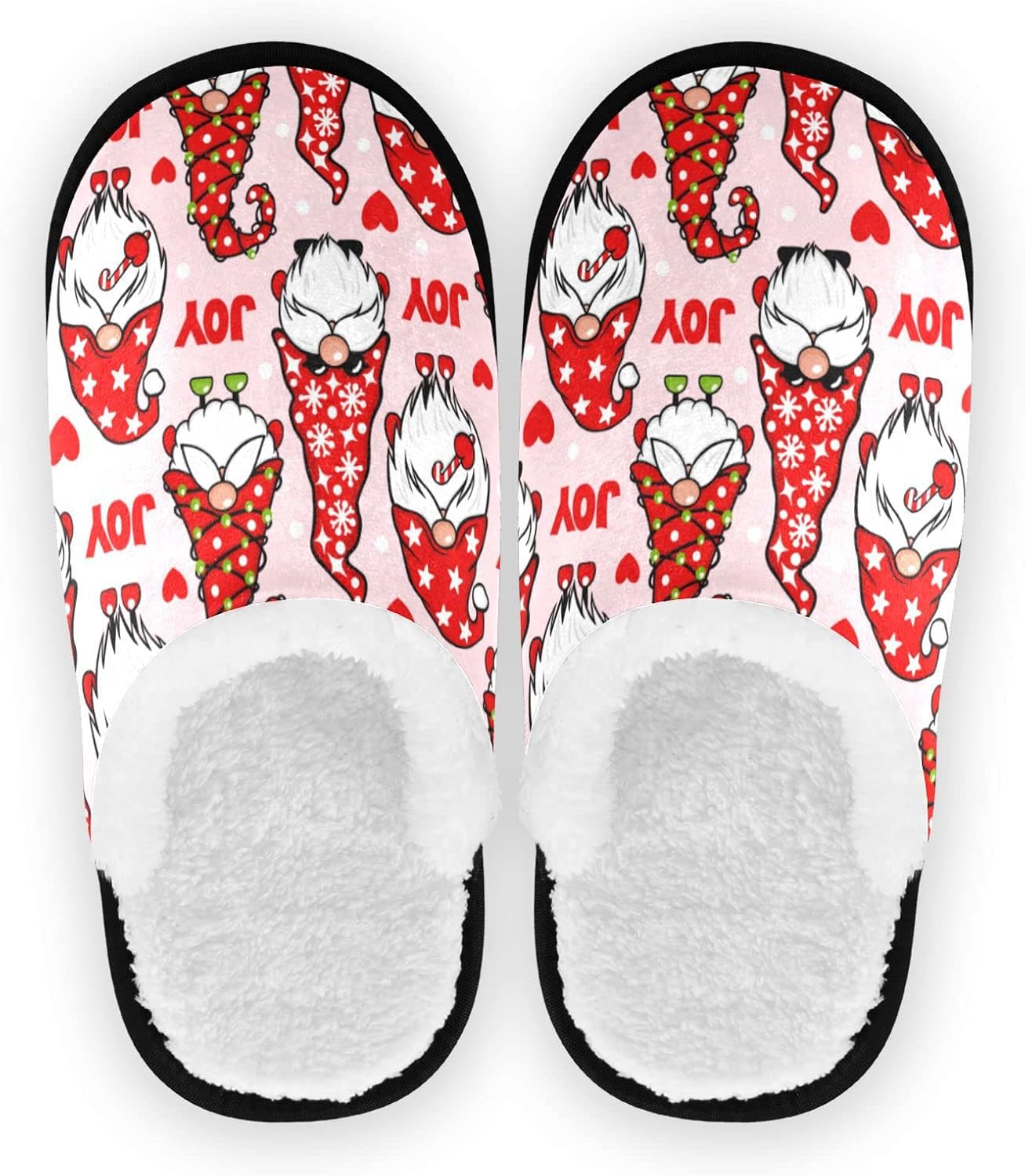 

Домашние тапочки JHKKU из мягкого ворса, теплые, нескользящие, для женщин и мужчин, уютные, для дома и путешествий, Christmas Gnomes