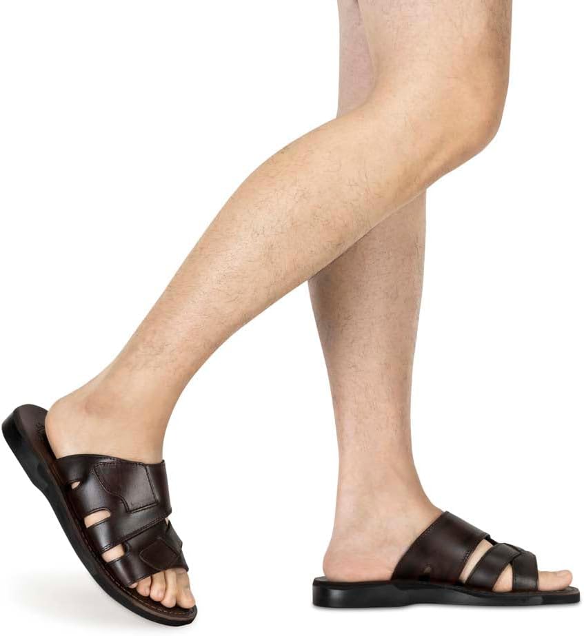 Маттео - Кожаные сандалии с открытым носком - Мужские сандалии Jerusalem Sandals, коричневый — фото 2