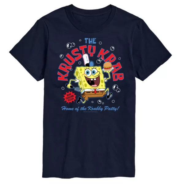 

Футболка с принтом "Доставка из Красти Крабс" SpongeBob SquarePants для больших размеров Licensed Character, синий
