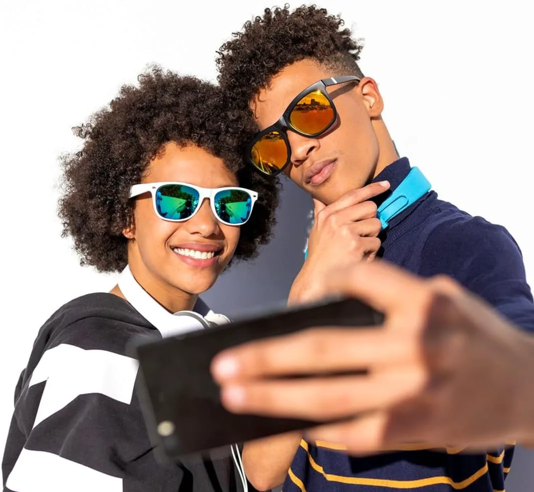 

Eyegla Оптовая продажа солнцезащитных очков для взрослых, для вечеринок, в стиле 80-х, костюмированные очки, набор из 10 штук, White Frame Blue Lense Sunglasses