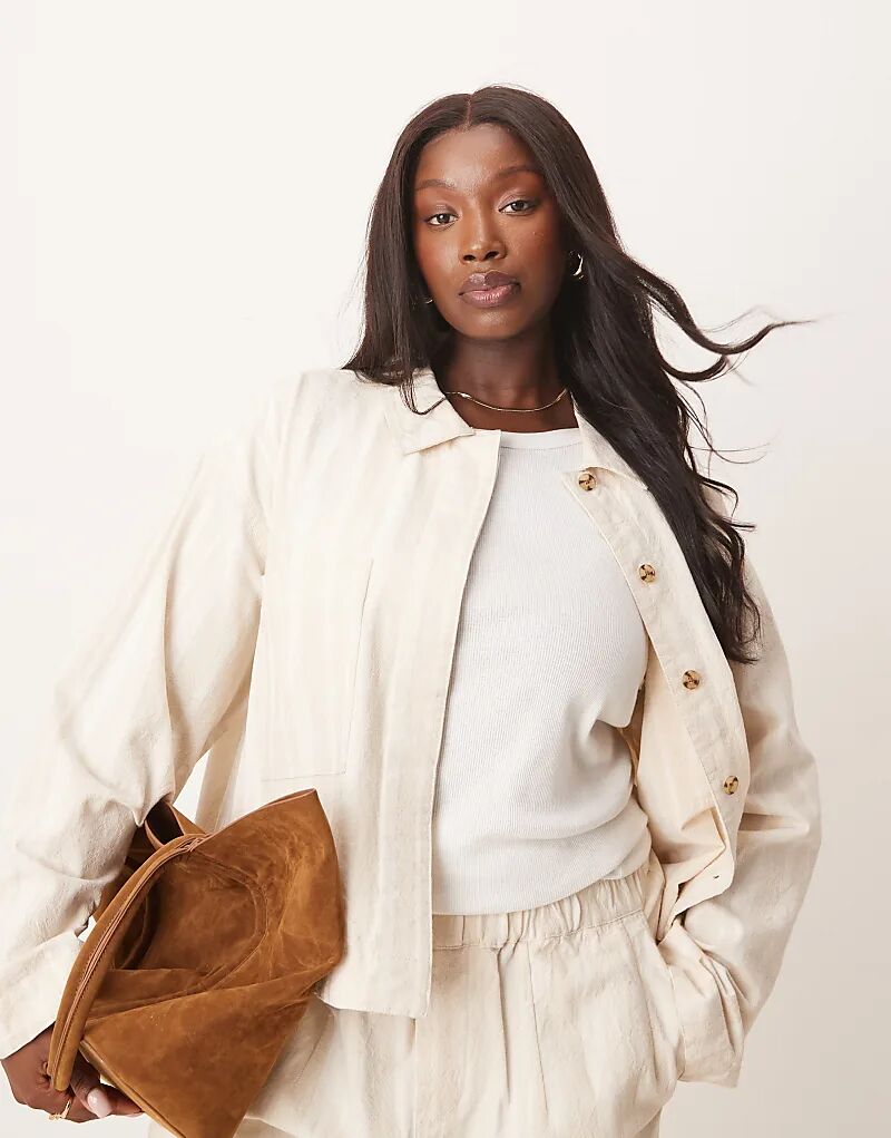 

Куртка ASOS DESIGN Curve с карманами в оттенке белого цвета, Белый, Куртка ASOS DESIGN Curve с карманами в оттенке белого цвета