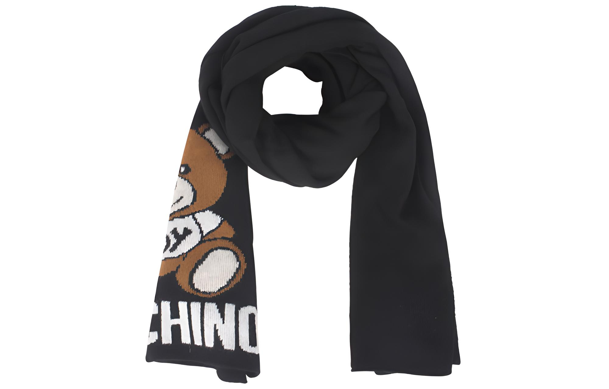 

Вязаный шарф унисекс черный MOSCHINO