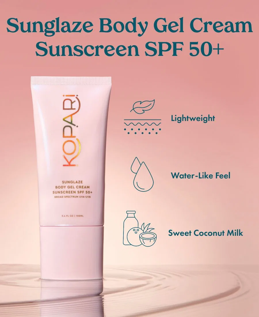 Солнцезащитный гель-крем для тела Sunglaze с SPF 50+, 100 мл Kopari Beauty — фото 3