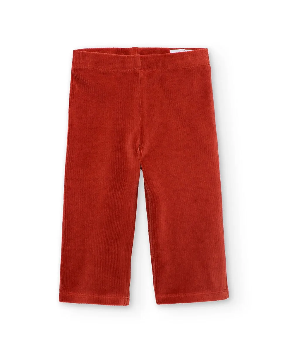 

Широкие детские брюки из микровельвета однотонные Boboli, темно-коричневый