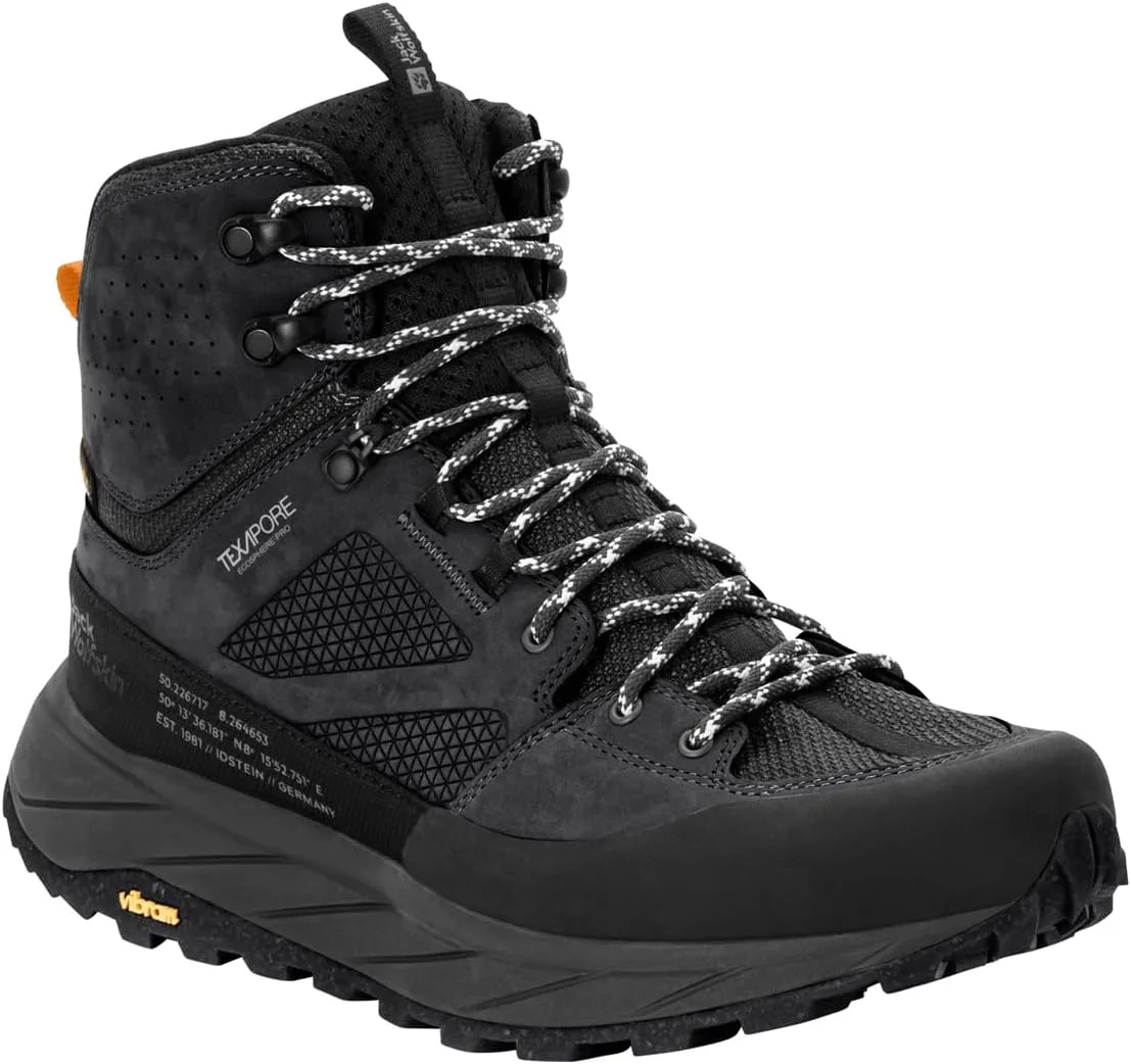 Мужские повседневные кроссовки Jack Wolfskin Terraquest Texapore Mid M, черный — фото 4