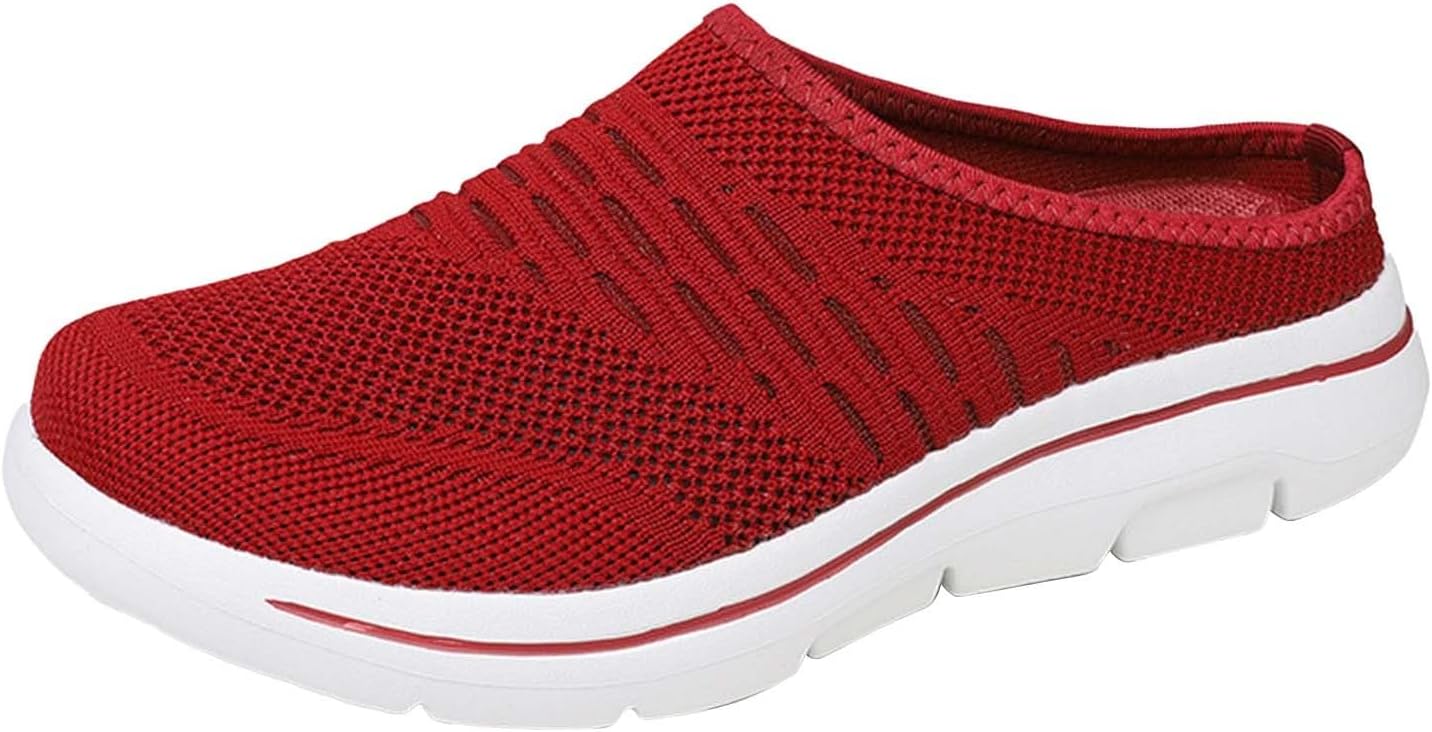 

Модные весенние и летние мужские спортивные кроссовки с плоской подошвой, легкие, сетчатые, дышащие, слипоны для женщин Generic, красный