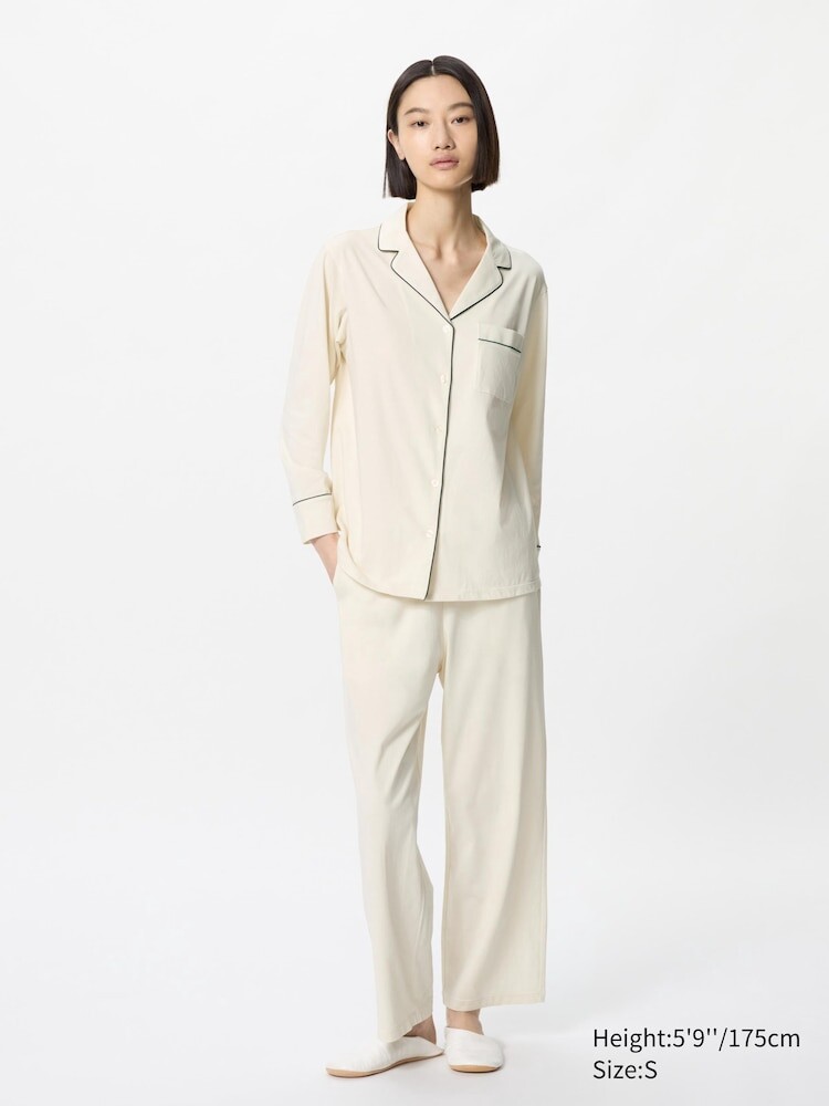 

Пижама из хлопка airism Uniqlo, цвет 01 белый