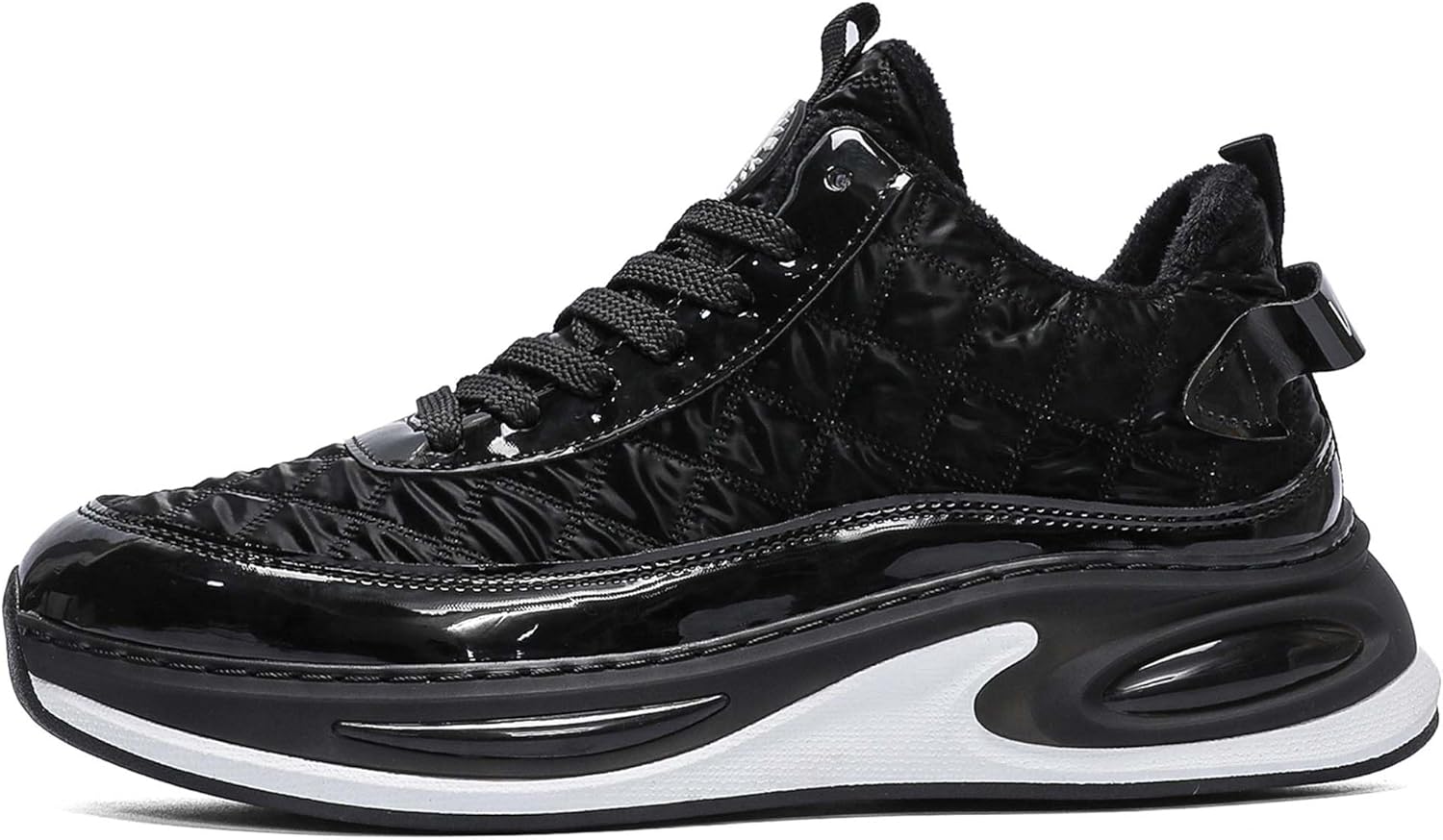 

Зимние новые мужские популярные повседневные спортивные хлопковые теплые кроссовки для папы, модные, простые, низкие, водонепроницаемые обувь для кухни Generic, черный