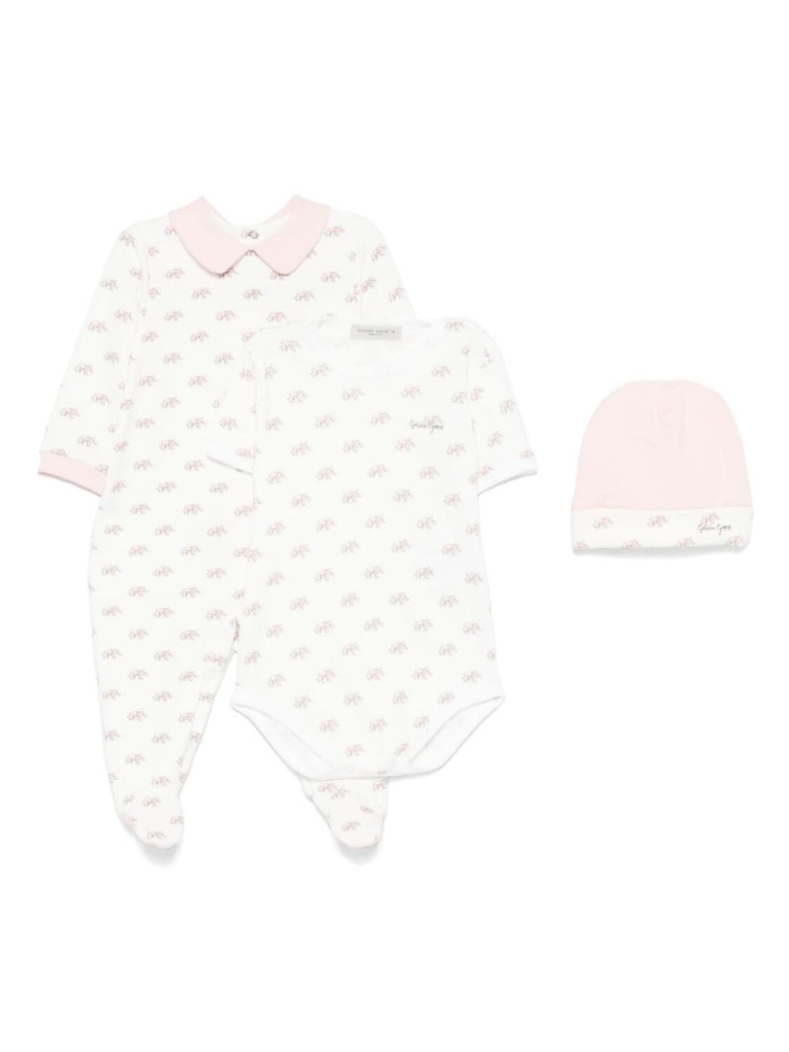 

Детский комплект Golden Goose Kids с принтом слона, белый