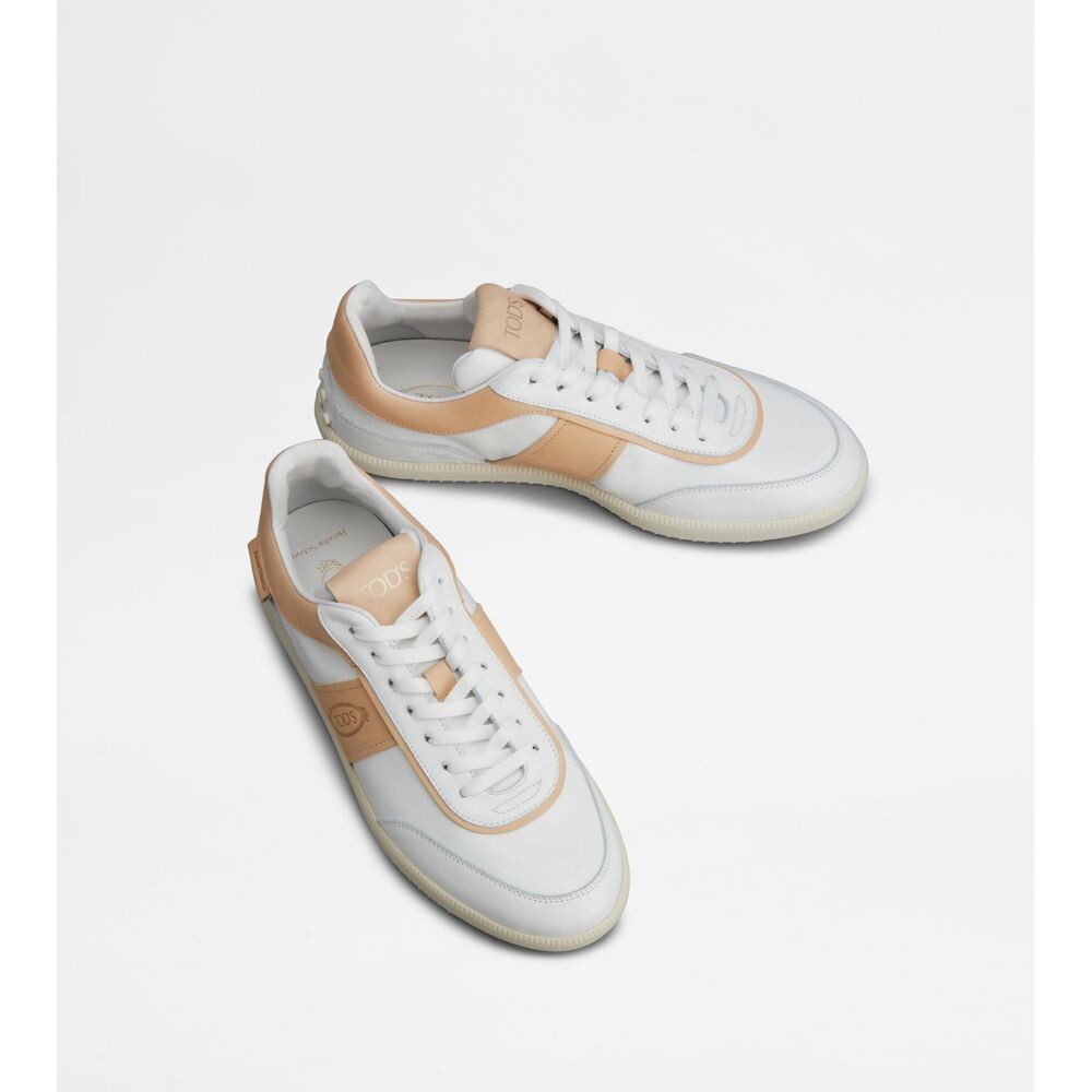 

Кожаные кроссовки Tod's Tabs, бежевый