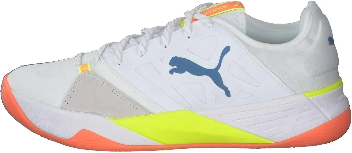 Кроссовки PUMA Unisex Accelerate Turbo Nitro для занятий спортом во время беременности, белый/синий/желтый — фото 2