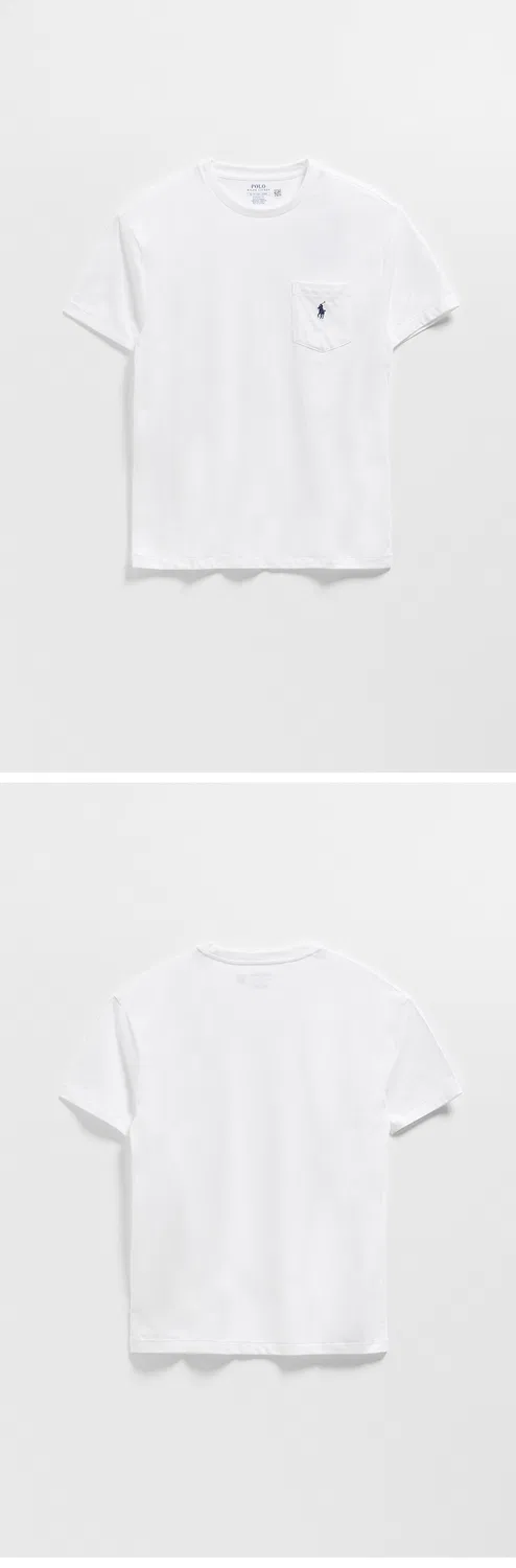 Мужская белая футболка Classic Fit Pocket от Polo Ralph Lauren — фото 3