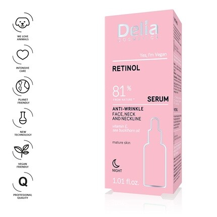 Сыворотка Delia Cosmetics — Против морщин с ретинолом для зрелой кожи, 30 мл — фото 2