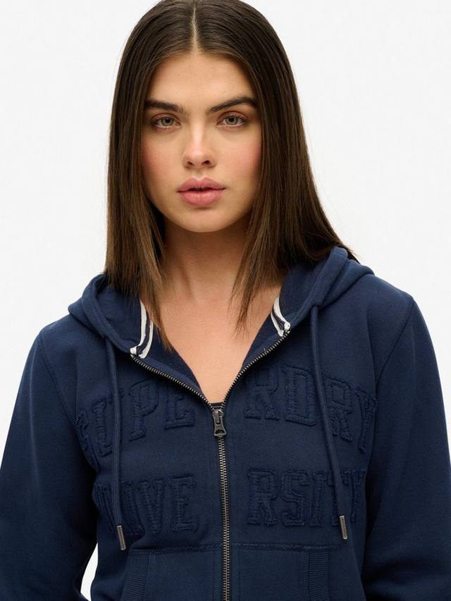 Athletic Essentials тонированная укороченная худи с молнией Superdry, Richest Navy — фото 4