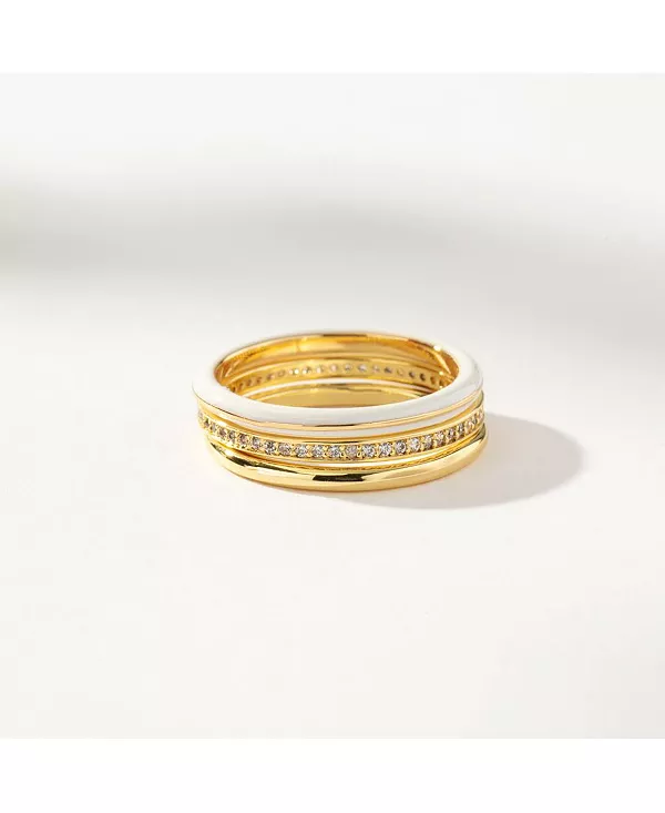 

Кольцо White Hot Forever с покрытием из 14-каратного золота (набор из 3 шт.) Uncommon James, gold