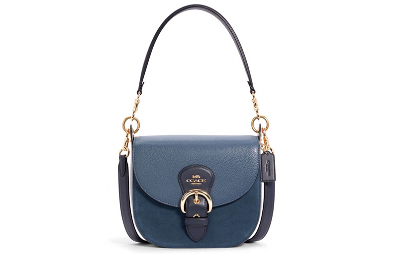 

COACH Сумка Kleo из коровьей кожи женская наплечная дымчато-голубая