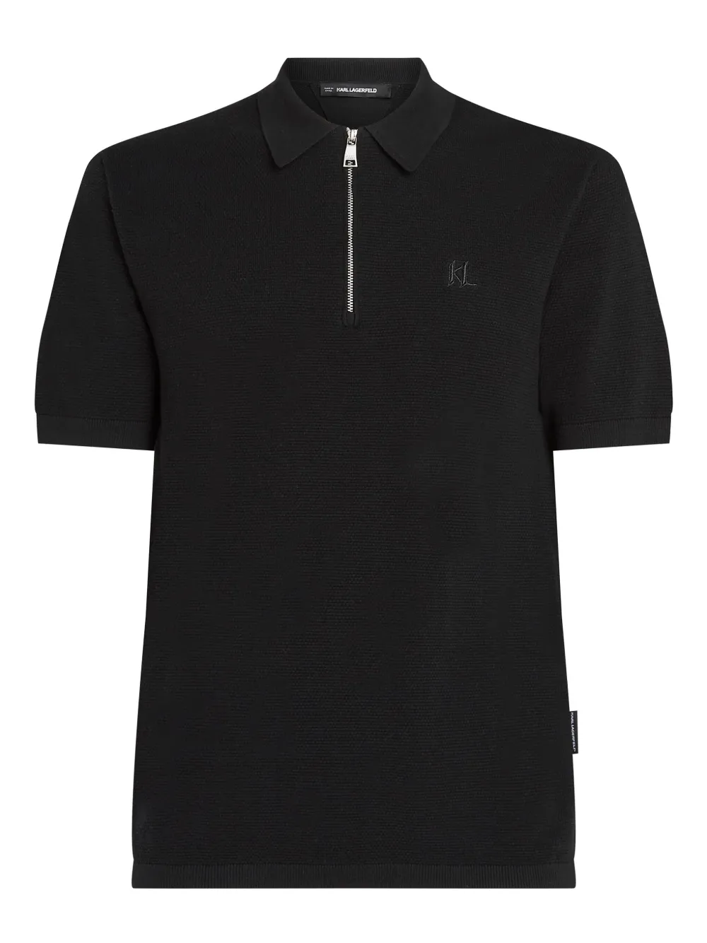 

Рубашка поло на молнии KARL LAGERFELD, черный