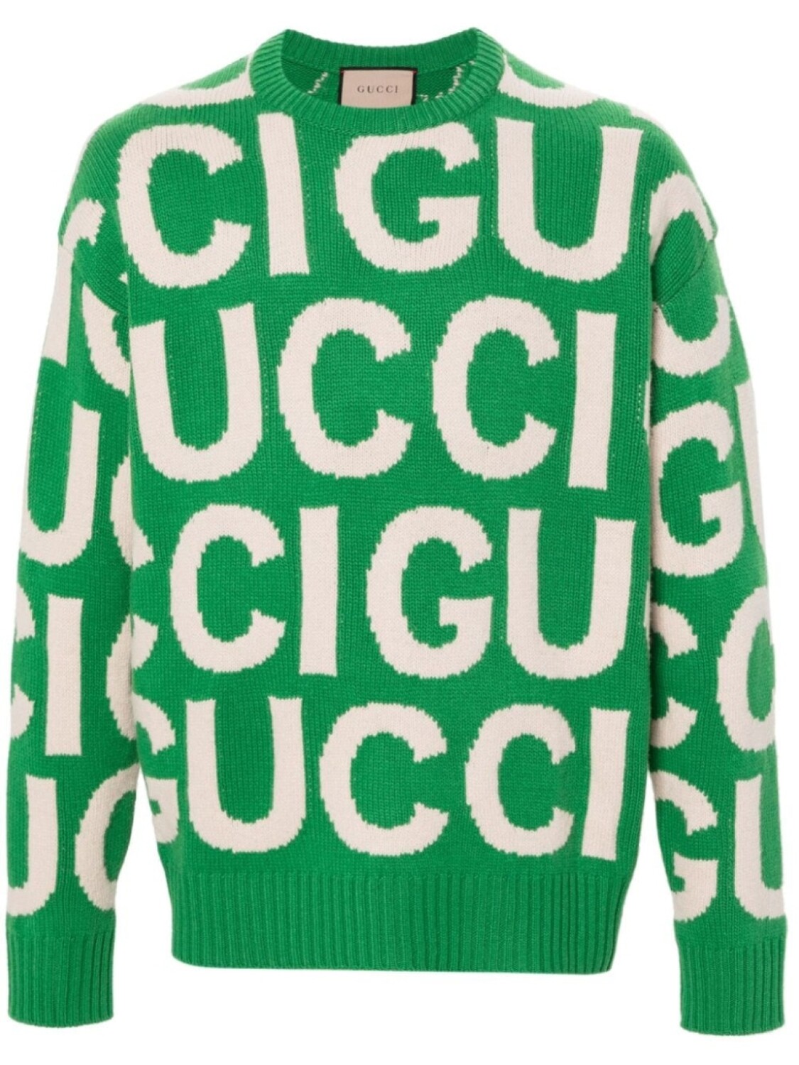 

Gucci шерстяной джемпер с логотипом, зеленый