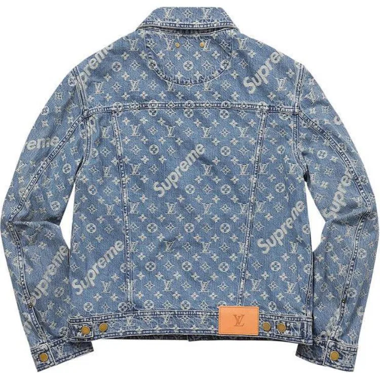 Куртка рабочая Supreme X Jacquard Denim Chore Coat LOUIS VUITTON, Blue — фото 3