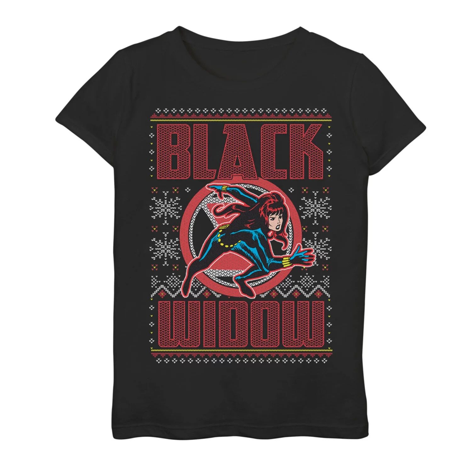 

Футболка-свитер Ugly Christmas Black Widow для девочек 7–16 лет Marvel