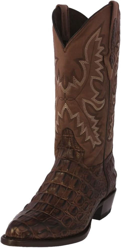 

Мужские ковбойские сапоги El Presidente Mens Western, коричневая кожа, узор под аллигатора, носок J