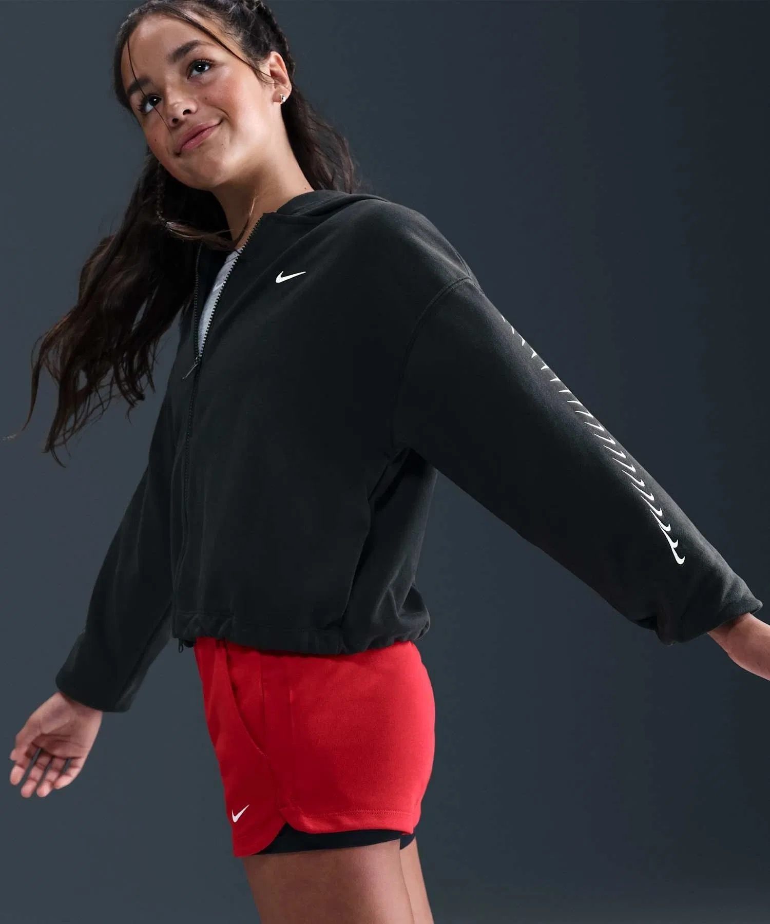 Детская флисовая толстовка Nike Sportswear Dri-FIT HV0734-011, черная. — фото 3