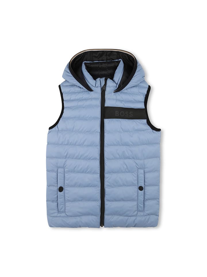 

Hugo Boss Kids Двусторонний стеганый жилет светло-голубого цвета