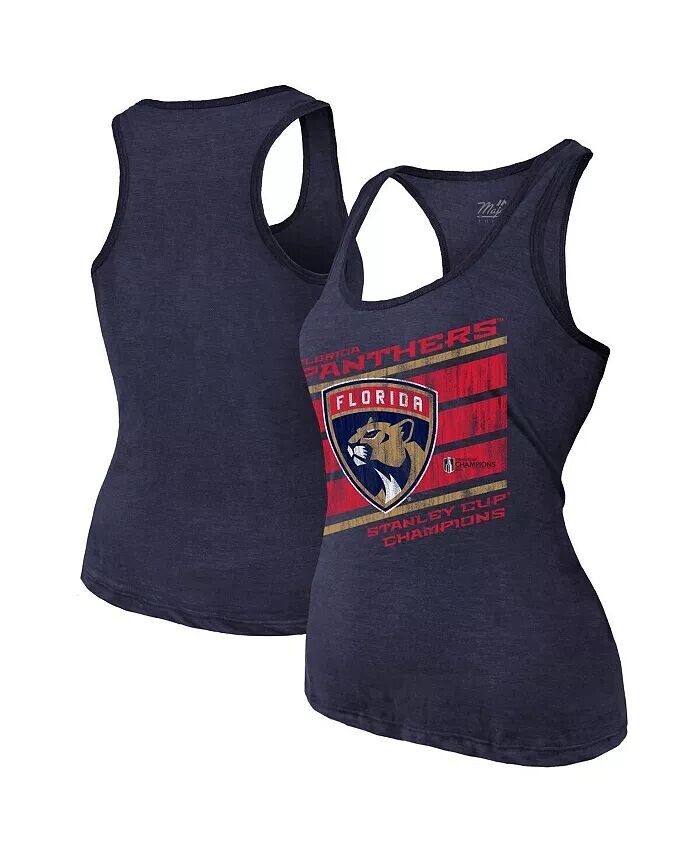 

Женская темно-синяя майка с гоночной спиной и победителем Кубка Стэнли 2024 Florida Panthers Tri-Blend Majestic, синий