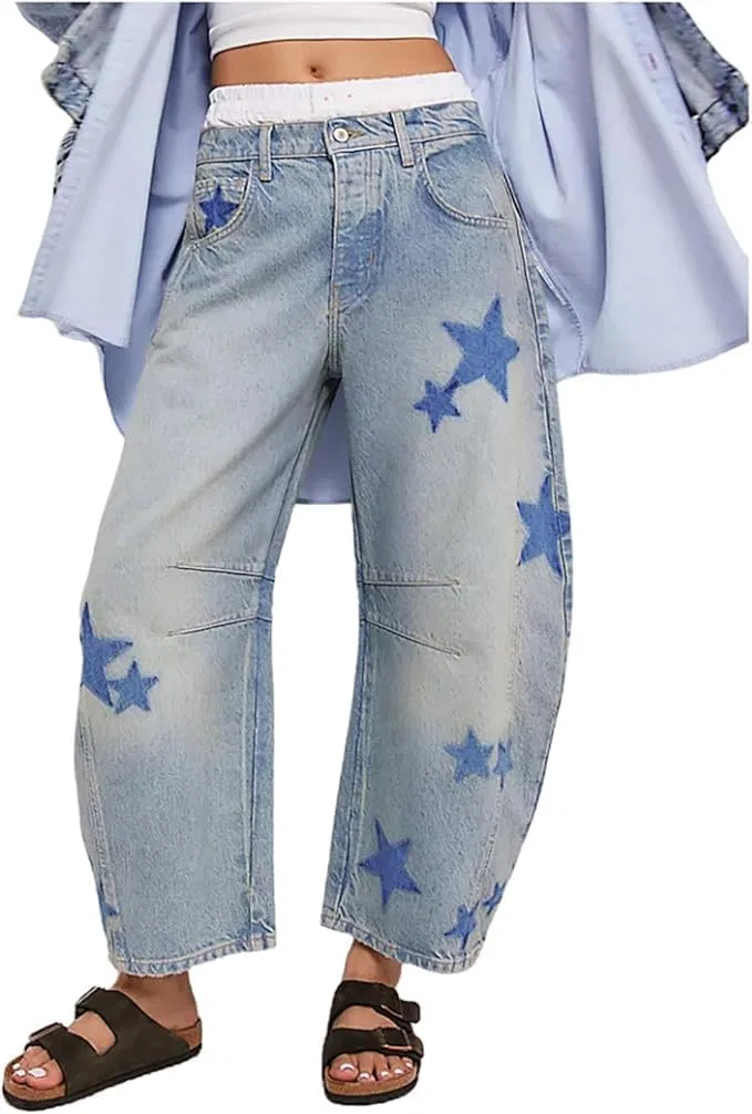 Комбинезон Wide Leg Cropped Denim, синий (Star)