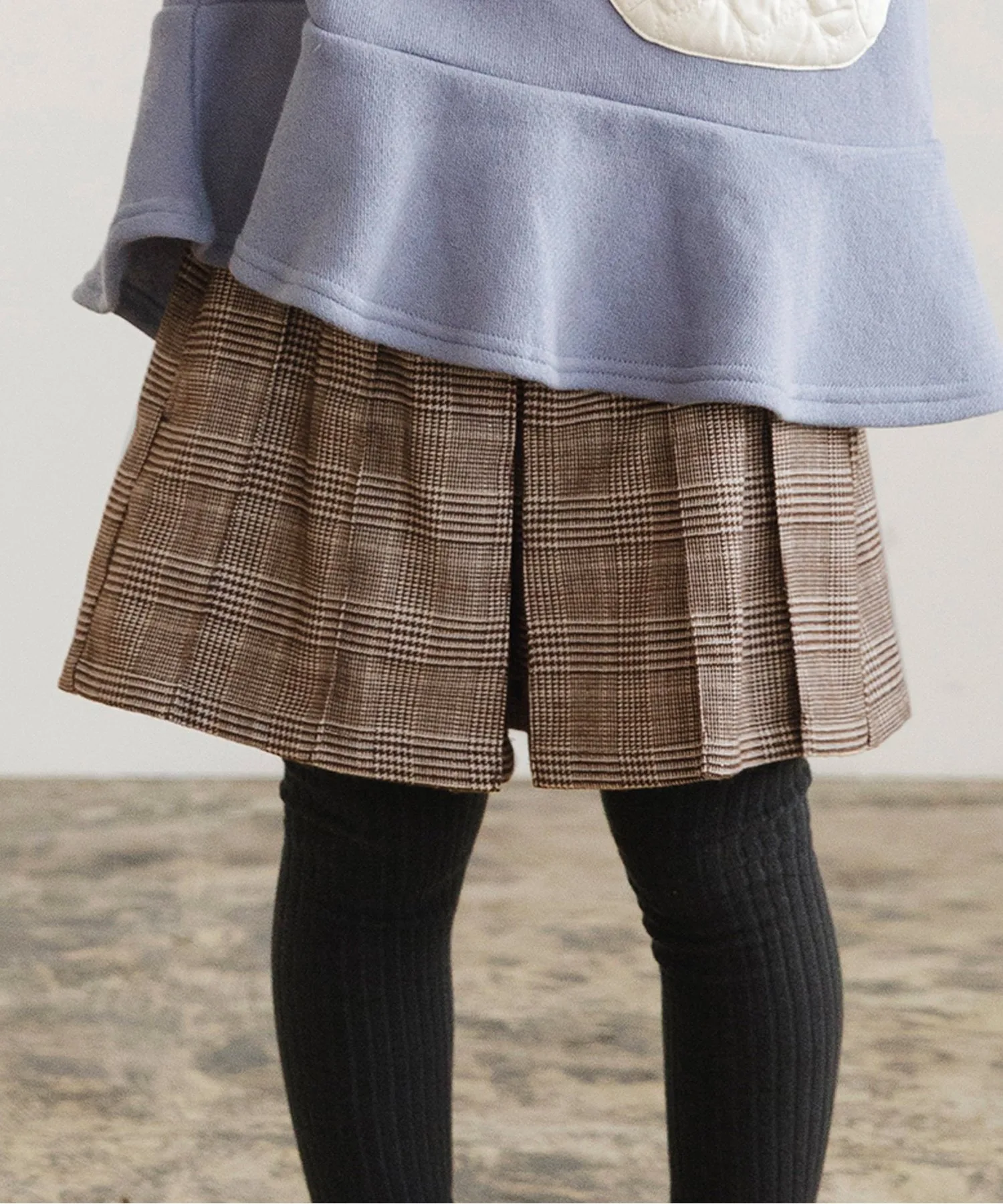 Детские штаны-кулоты с люрексом Seraph Lame Check Culottes коричневые