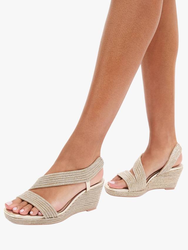 Праздничные сандалии на танкетке Carvela, золотой — фото 2