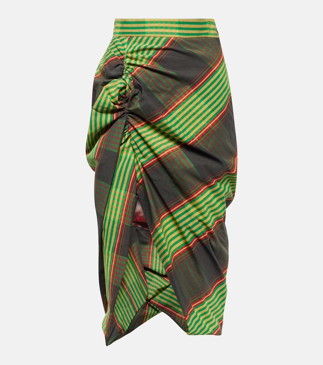 

Юбка миди Side Panther из хлопка и льна Vivienne Westwood, Combat Tartan