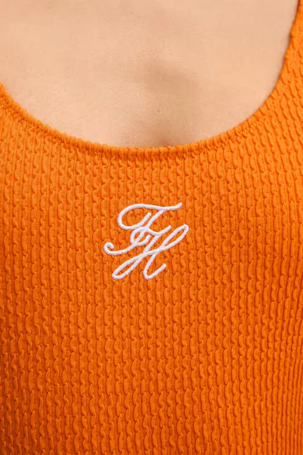 Купальник слитный Tommy Hilfiger, оранжевый — фото 4