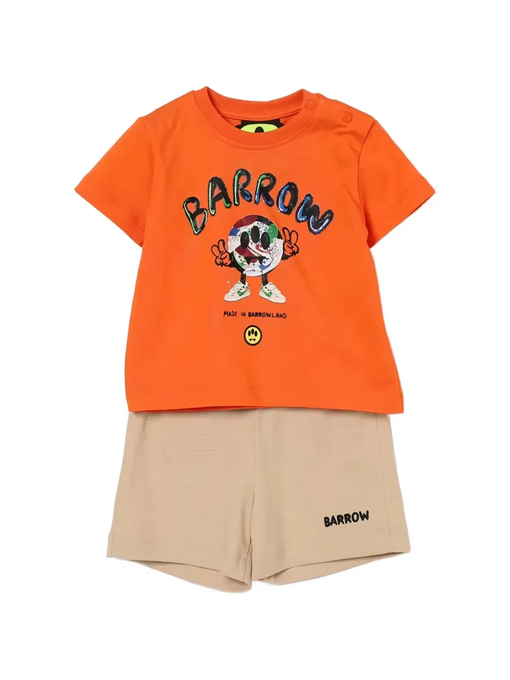 Комплект из рубашки и шорт с принтом Barrow Kids, оранжевый